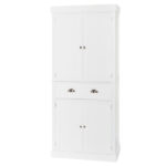 Single Drawer Double Door Storage Cabinet White - Image 3