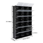 12-Tier Portable 72 Pair Shoe Rack Organizer 36 Grids Tower Shelf Storage Cabinet Stand Expandable for Heels, Boots, Slippers, Black - Image 13