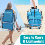 Same Code 56766889 63*65*82cm Short Oxford Cloth Silver White Aluminum Tube Bearing 100kg Beach Chair Blue - Image 6