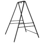 133*137*180cm Wrought Iron Four-Legged Standing 200kg Three Rings Hanging Chair Frame Black - Image 11