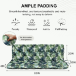Outdoor Swing Cushions 55 Inch, Waterproof 4" Thick Porch Swing Cushion Replacement with Backrest and Ties, Comfortable 2-3 Seat Pation Swing Pad for Backyard, Garden, Lawn, Outdoor Furniture palm - Image 4