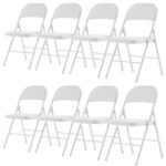 Old Code 33292149 4pcs Elegant Foldable Iron & PVC Chairs for Convention & Exhibition White - Image 11