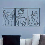 CIFbuy 3Pcs Abstract Metal Wall Art Minimalist Line Drawing Decor Indoor Outdoor Hanging Holiday Gift(TikTok, temu pick-up service) - Image 2
