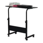 Rolling Desk Adjustable Height Side Table P2 Chipboard Steel Black 31.5x15.75in (Shipment from Walmart) - Image 4