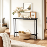 Same Code 73481563 39.4" Narrow Console Sofa Table with Power Outlets and USB Ports, Skinny Couch Table with Metal Frame and Charge Station with 4.9ft Extension Cord, Black - Image 10