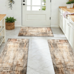 Three-piece kitchen rug set, non-slip and washable, abstract pattern kitchen hallway rug, soft and comfortable, suitable for sinks, floors, entrances, hallways and bathrooms. - Image 10
