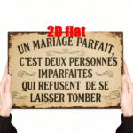 CIFbuy French Perfect Marriage Quote 2D Flat Metal Wall Art, Rustic Iron Decor Sign 7.8x11.8 Inch, Waterproof Vintage Home Decor TikTok, TikTok, r Self-pickup Logiopics - Image 2