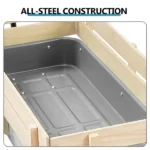 Heavy Duty Steel Wooden Side Support Cargo Wagon with 10" All-Terrain Air Tires, Up to 220lb Load Capacity, for Towing Kids Toys, Gardening Supplies, Gray - Image 3