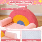 Red Kids Sofa, Soft Teddy Fleece Foam Couch with Carry Handle & Removable Machine-Washable Cover - Image 11