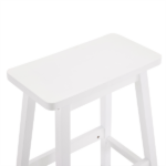 Same Code 38873429 2pcs Pine Wood Saddle Seat Bar Stool White - Image 4