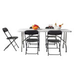 6' Folding Table Portable Plastic Indoor Outdoor Picnic Party Dining Camping Tables - Image 108