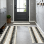 Three-piece kitchen rug set, non-slip and washable, abstract pattern kitchen hallway rug, soft and comfortable, suitable for sinks, floors, entrances, hallways and bathrooms. - Image 10