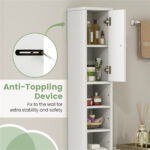 Slim Tall Bathroom Storage Cabinet 8" x 8" x 71" Narrow Floor Organizer with Adjustable Shelves - Image 9