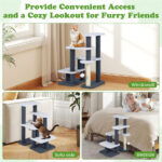 2-in-1 Cat Stairs & Tree with Sisal Scratching Post, 4 Levels Pet Steps for Elderly Cats & Short-Legged Dogs - Image 11