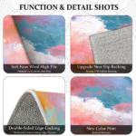 Three-piece kitchen rug set, non-slip and washable, abstract pattern kitchen hallway rug, soft and comfortable, suitable for sinks, floors, entrances, hallways and bathrooms. - Image 9