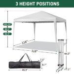3 x 3m Two Doors & Two Windows Practical Waterproof Right-Angle Folding Tent White - Image 11