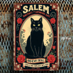 CIFbuy Salem Cat House Black Cat & Rose Vintage Metal Sign 8x12 Inch 1Pc Classic 2D Flat Art Retro Wall Decor For Home Farm Kitchen Ind TikTok, TikTok, Ind Self-pickup Logiopics - Image 3