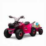 Pink 6V Toddler Electric Vehicle – with Toy-Carrying Back Trailer, Gentle Forward & Backward, Durable Wear-Resistant Wheels 18-36 Months - Image 3