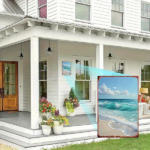 CIFbuy Vintage Metal Sign Beach Wave White Cloud Sky 2D Flat Tin Painting Art Decor,8x12 Inch Waterproof Rustproof Wall Plaque For Bath TikTok, TikTok, Bath Self-pickup Logiopics - Image 4