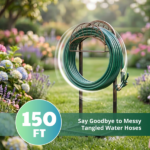 Garden Hose Holder, Water Hose Holder Stand with Storage Basket, Heavy Duty Freestanding Garden Hose Hanger Storage Rack with 4 Spikes for Outside Yard Lawn Farm, Bronze - Image 8