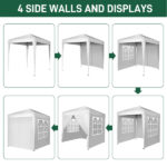 6.5x6.5ft Pop Up Canopy Tent, Outdoor Tent Canopy Foldable Portable Canopies for Camping, Patio, Easy Up Gazebo Canopy with Carry Bag, White - Image 18