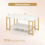 2-Tier Modern Coffee Table with Open Storage Shelf for Living Room & Robot Vacuum Friendly - Image 4