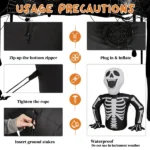 6ft Half-Skull Inflatable Decoration with 3 LED Lights, Black and White, 1000mA, 12V (US Standard) - Image 5