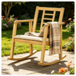 Heavy-Duty Solid Wood Rocking Chair, Ergonomic Accent Armchair with Breathable Ladder Back for Indoor Relaxation-Natural - Image 8