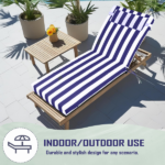Outdoor Chaise Lounge Cushion, 72 in. x 21 in. x 3 in. Waterproof Fade-Resistant Patio Chair Pad for Pool Beach - Image 2