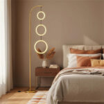3-Circle LED Floor Lamp, Gold Standing Lamp with Adjustable Brightness & 3 Color Temperatures - Image 3