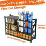 Heavy Duty Garage Shelving Units 70.1"H"71"W 24"D, 4-Tier Steel Adjustable Metal Storage Shelves,6000 lbs Industrial Rack for Garage Organization,Basement,Warehouse,Workshop,Utility Shelving for Tools - Image 3