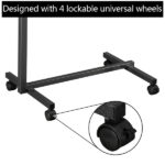 Multifunctional Adjustable Bedside Table MDF/Iron/4 Wheels With Brake, Dark Wood Grain Color - Image 28