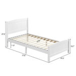 FCH Twin Pine Single-Layer Core Vertical Stripe Full-Board Curved Bed Head With The Same Bed Foot White Wooden Bed - Image 4