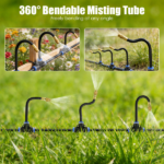 Garden Drip Irrigation Kit with 360° Bendable Misting Nozzles Automatic Garden Automatic Watering System for Garden Lawn Greenhouse Flower Bed Greenhouse Patio Lawn Cooling - Image 3