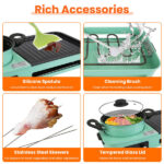 3-in-1 Electric Hot Pot with Grill & Fry Pan - 1600W Fast Even Heating, Independent Dual Temp Control (284℉-500℉), Non-Stick Smokeless, Detachable Dishwasher Safe for 3-5 People - Image 2