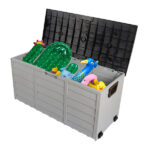 75gal 260L Outdoor Garden Plastic Storage Deck Box Chest Tools Cushions Toys Lockable Seat - Image 5