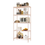 five-layer display stand without wheels with adjustable feet, free adjustment of layer spacing, iron 74*34*150cm, high gloss powder - Image 4