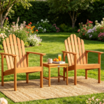 Solid Acacia Wood Adirondack Chair, 400 lbs Heavy Duty Sloped Seat Outdoor Patio Lawn Chair with Wide Armrests for Backyard Deck Fire Pit - Image 6