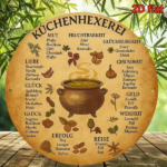 CIFbuy 1pc 8x8 Inch Round Kitchen Witch Sign, Vintage French Style Wall Art, German Language Decorative Plaque, 2D Flat Home Kitchen De TikTok, TikTok, Self-pickup Logiopics - Image 4