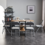 Same Code 31709558 6pcs Elegant Foldable Iron & PVC Chairs for Convention & Exhibition Gray - Image 24