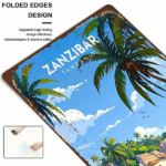 CIFbuy Vintage Zanzibar Tanzania Tropical Beach Metal Wall Art" Rustic Retro Iron Tin Sign, Inch 2D Flat Decorative Painting For H MetaikTok, MetaikTok, t Self-pickup Logiopics - Image 5