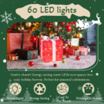 12in Motorized Pop-up Gift Box with Santa, Outdoor Christmas Decorations with Motor & 60 LED Lights, for Xmas Outdoor Holiday Indoor Decor Lighted Holiday Displays - Image 3