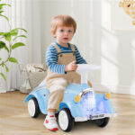 Kids Ride On Sliding Car, Foot-to-Floor Toy with LED Lights & Horn (Blue 19-36 Months) - Image 2