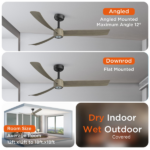 52 Inch Ceiling Fans with Lights Led Remote Control Low Profile Flush Mount for Living Room Bedroom Outdoor Patio,DC Motor,Reversible,Dimmable,Buzzer ON/Off, 3D-I3[Unable ship on weekends, TK/TEMU only for pickup, only TX10643 warehouse supports GOFO] - Image 7