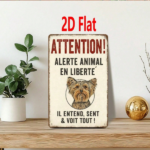 CIFbuy 1pc Yorkshire Terrier Dog Warning Metal Plaque Sign" 2D Flat Unframed Animal Alert Lettering Decor, Lettering Decor, Outdoor Yard Garden Wall Art PlaquikTok, PlaquikTok, t Self-pickup Logiopics - Image 7