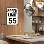 CIFbuy Vintage Metal Speed Limit 55 Sign 8x12 Inch, Rustic Iron Wall Art Retro Classic Sturdy Wall-Mounted Decor 1PC 2D Flat Home Garag TikTok, TikTok, arag Self-pickup Logiopics - Image 3