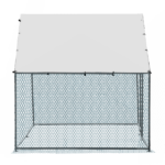 2*2*2m/6.5x6.5x6.5ft Silver Chicken Coop with Pointed Roof, 180g PE Rain Cloth, Metal Chicken and Rabbit Cage - Image 3