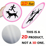 CIFbuy 2D Flat Round Aluminum Sign, "" Round Aluminum Sign, Sign, Snarling Dog & Running Figure Outdoor Plaque TikTok, Temu Self-pickup Logiaqics - Image 4