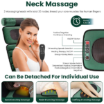 Full Body Electric Massage Mat with Detachable Neck & Foot Kneading Units, Inflatable Lumbar Pillow Heating Function 10 Vibration Points Multi Modes Timer Anti-Slip Base Foldable with Storage Bag - Image 4