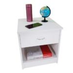 1-Drawer Bedside Table with Open Storage Space 2pcs Particleboard with Textured Melamine Surface Storage Cabinet 15.75*11.81*19.69in White - Image 17